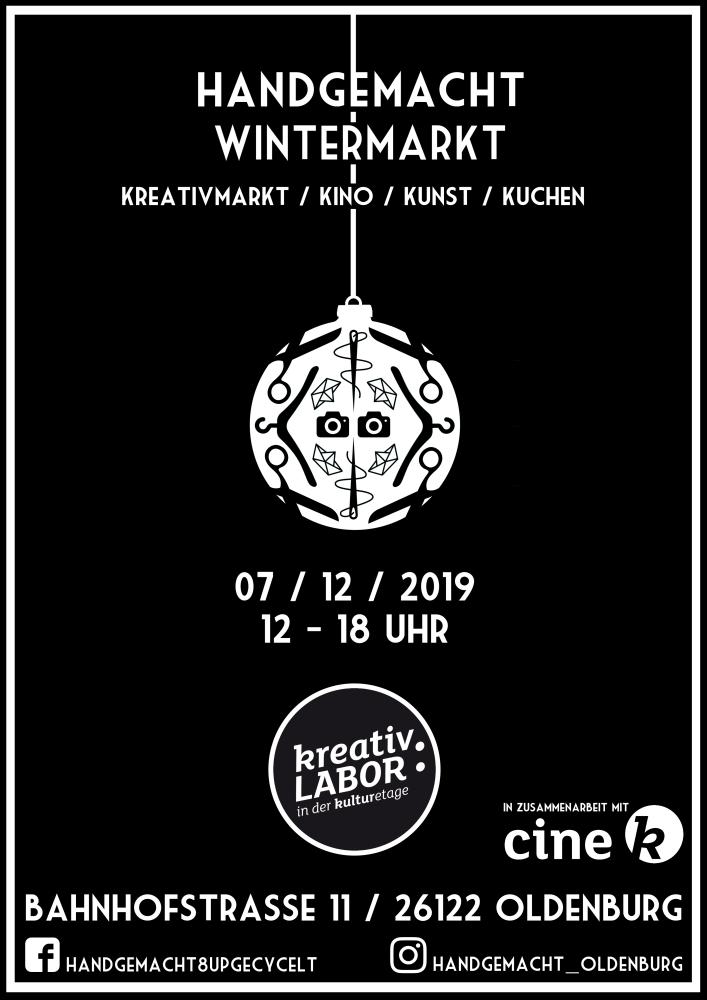 Handgemacht Wintermarkt & Kurzfilmprogramm // 7. Dezember von 12 bis 18 Uhr